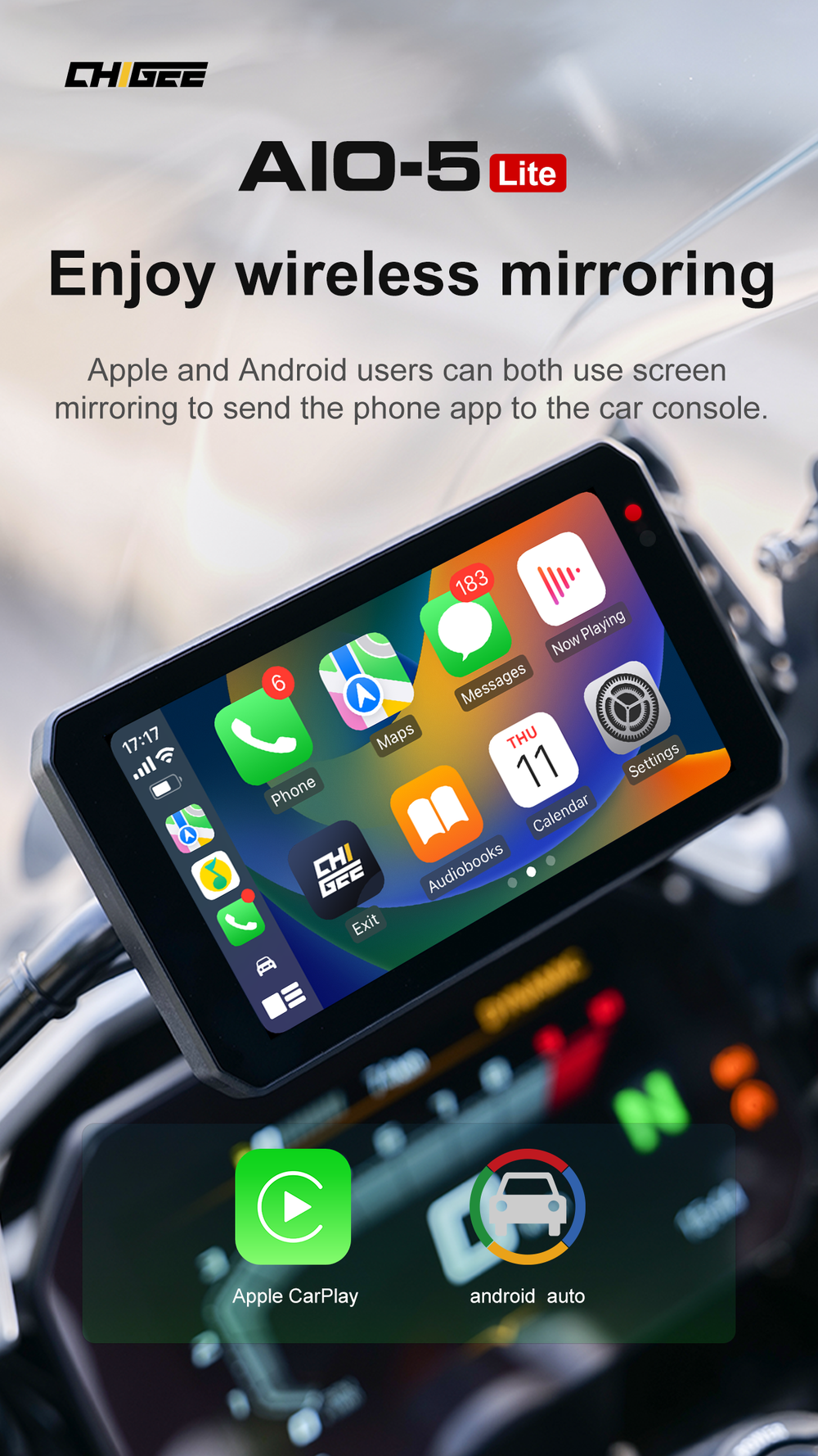 CHIGEE AIO-5 Lite Motorcycle Smart Riding System - Photo 1